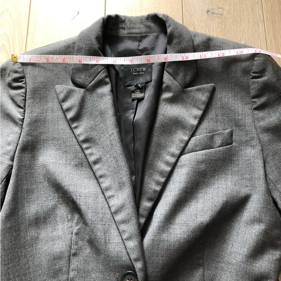 J. Crew Super 120s Merino Wool Grey Blazer Jacket - Picture 2 of 15